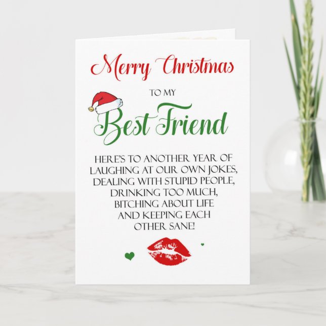 Funny Best Friend Christmas Card for Bestie (Front)