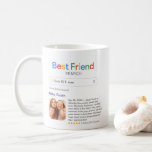 Funny Best Friend Ever Search Result With Photo Coffee Mug<br><div class="desc">Funny mug for your best friend with a 'Search' logo and a single search result for "Best friend ever', featuring your friend's name, a photo, your personal message and a 5-star rating. If you need any help customising this, please message me using the button below and I'll be happy to...</div>