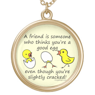 Funny Best Friend Saying Gold Plated Necklace