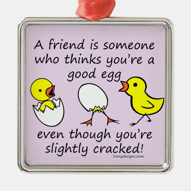 Funny Best Friend Saying (purple) Metal Tree Decoration (Front)