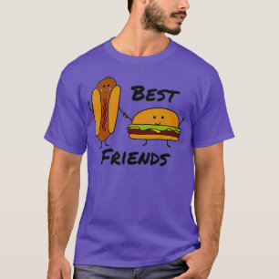 Funny Best Friends Hotdog and Hamburger T-Shirt