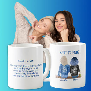 Funny Best Friends Personalised Coffee Mug