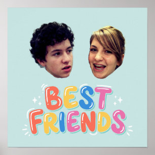 Funny Best Friends Photo Template Poster
