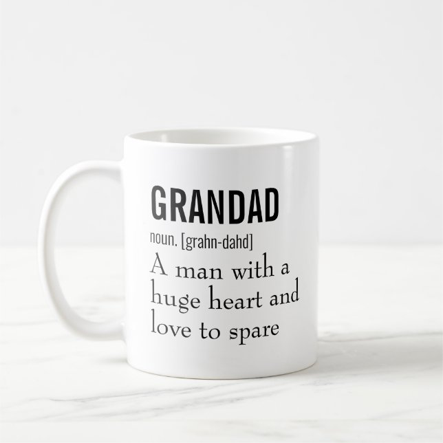 Funny Best Grandad Definition Gift for Grandfather Coffee Mug (Left)