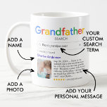 Funny Best Grandpa Ever Search Results With Photo Coffee Mug<br><div class="desc">Funny mug for grandfathers with a 'Grandpa search' logo and a single search result for "Best grandpa ever', featuring your grandpa's name, a photo, your personal message and a 5-star rating. If you need any help customizing this, please message me using the button below and I'll be happy to help....</div>