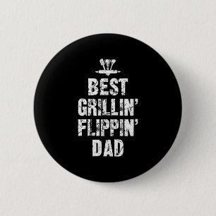 Funny Best Grilling Flipping Dad Bbq Meat Grill Vi 6 Cm Round Badge