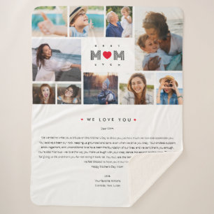 Funny Best Mom Ever Mother's Day 10 Photos collage Sherpa Blanket