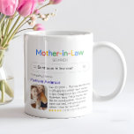 Funny Best Mother-In-Law Ever Search & Photo Coffee Mug<br><div class="desc">Funny personalised mother-in-law mugs styled like a search engine result make the perfect heartfelt gift with a clever twist. This custom “Best mum-in-law ever” design mimics a Google-style search layout, featuring a personalised name, custom photo, and a loving quote styled as a mock search result from a grateful daughter-in-law. With...</div>
