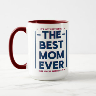 Funny Best Mum Ever Modern Navy Blue Mother's Day Mug