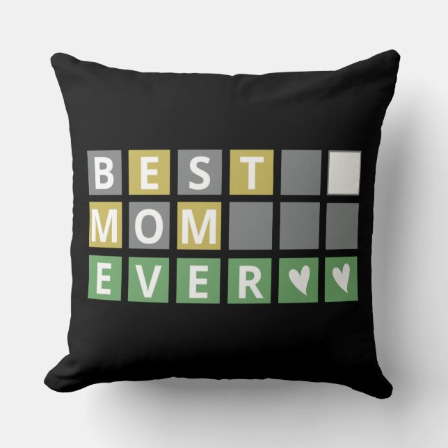 Funny Best Mum Ever - Wordle Mum Cushion (Front)