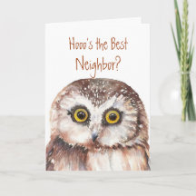 Funny Best Neighbour? Thank You Wise Owl Humour