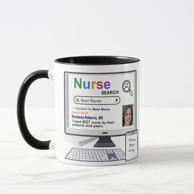 Funny Best Nurse Search Result With Photo Mug (Left)