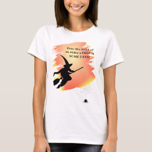 Funny Best of Us Rides a Broom Halloween T-Shirt