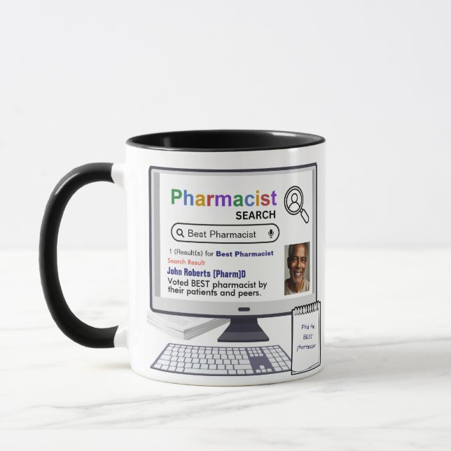 Funny Best Pharmacist Search Result With Photo Mug (Left)