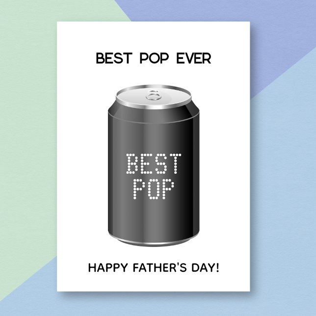 Funny Best Pop Soda Pun Father's Day Card (Creator Uploaded)