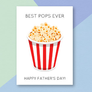 Funny Best Pops Popcorn Pun Father's Day Card