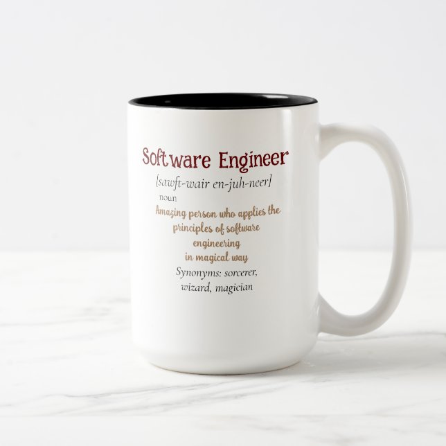 Funny Best Software Engineer ﻿Definition Gift Coff Two-Tone Coffee Mug (Right)