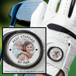 Funny BEST STEPDAD BY PAR Photo Custom Colour Golf Glove<br><div class="desc">Create a personalised photo golf glove for the golfer stepfather with the suggested editable funny title BEST STEPDAD BY PAR and your custom text beneath the photo. Choose your own font, circle outline and dot colours. OPTIONS: ASSISTANCE: For help with design modification or personalisation, colour change, transferring the design to...</div>