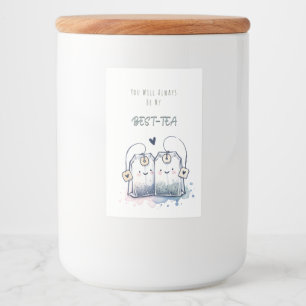 Funny Best-Tea Pun Humour Friend Happy Birthday Food Label