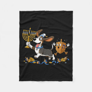 Funny Bet Hound Dreidel Menorah Hanukkah Kids Wome Fleece Blanket