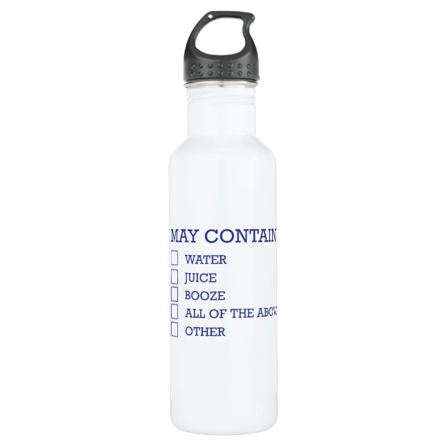 Funny Beverage Check Boxes 710 Ml Water Bottle (Front)