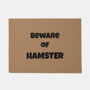 Funny "Beware of Hamster" Modern Typography Doormat