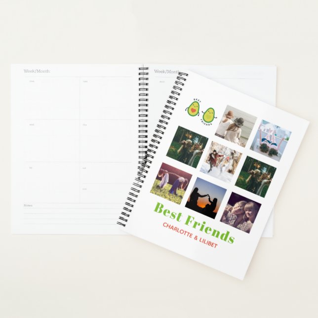 Funny BFF PHOTO COLLAGE Gift Personalised AVOCADO Planner (Display)