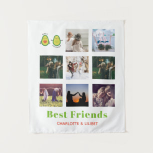 Funny BFF PHOTO COLLAGE Gift Personalised AVOCADO Tapestry