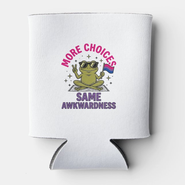 Funny Bi Frog Pride Shirt Design_1 Can Cooler (Front)
