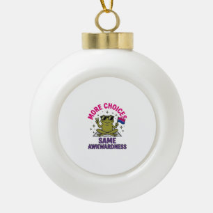 Funny Bi Frog Pride Shirt Design_1 Ceramic Ball Christmas Ornament