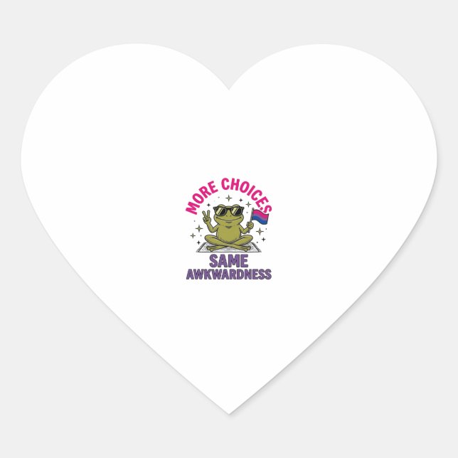 Funny Bi Frog Pride Shirt Design_1 Heart Sticker (Front)