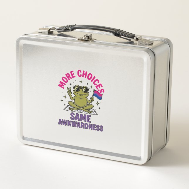 Funny Bi Frog Pride Shirt Design_1 Metal Lunch Box (Front)