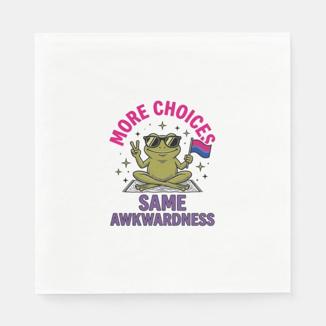 Funny Bi Frog Pride Shirt Design_1 Napkin (Front)