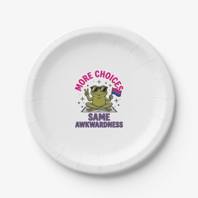Funny Bi Frog Pride Shirt Design_1 Paper Plate (Front)