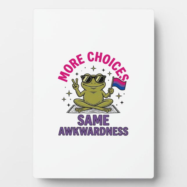 Funny Bi Frog Pride Shirt Design_1 Plaque (Front)
