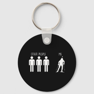 Funny Biathlete Cross-country Skiing Super Sprint  Key Ring