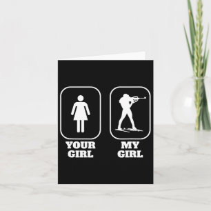 Funny Biathlon Biathlete Biathlonist Girlfriend Bo Card
