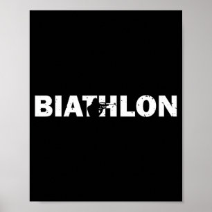 Funny biathlon biathlete shooting skiing target poster
