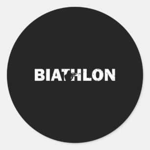 Funny Biathlon Biathlete Shooting Skiing Target Sp Classic Round Sticker