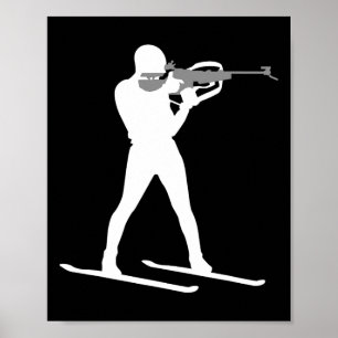 Funny Biathlon Biathlete Shooting Skiing Target Sp Poster