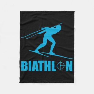 Funny Biathlon Target Sports Biathlete Shooting Sk Fleece Blanket