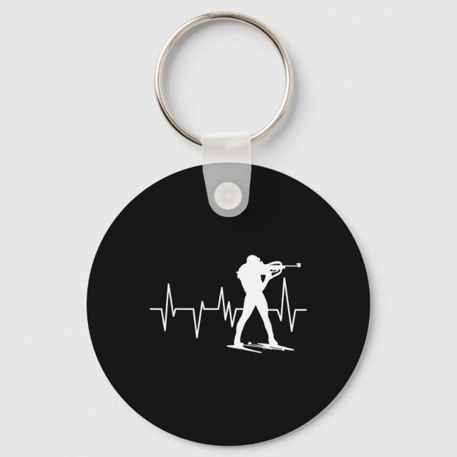 Funny Biathlon Winter Ski Skiing Fun Lovers 3  Key Ring (Front)