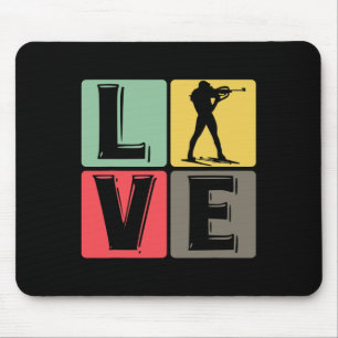 Funny Biathlon Winter Ski Skiing Fun Lovers 5  Mouse Mat