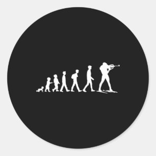 Funny Biathlon Winter Ski Skiing Fun Lovers 7 Classic Round Sticker