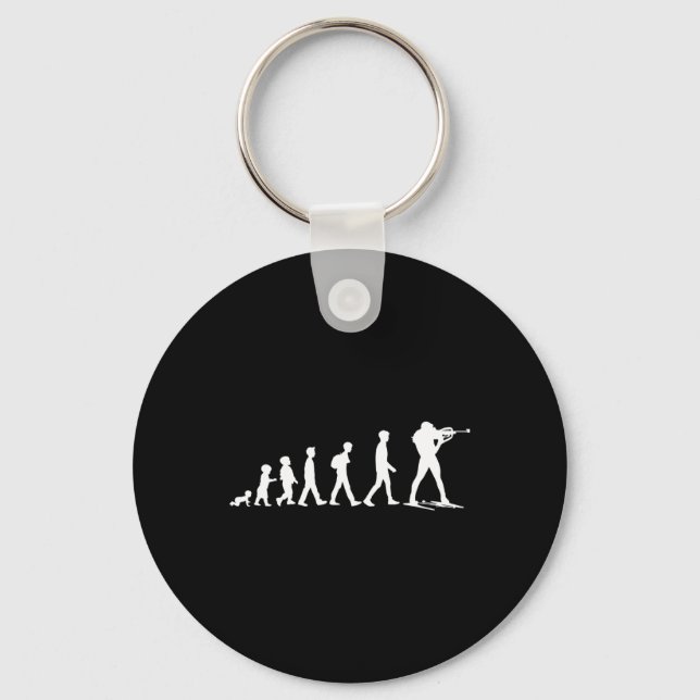 Funny Biathlon Winter Ski Skiing Fun Lovers 7  Key Ring (Front)