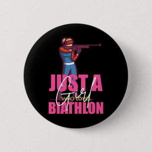 Funny Biathlon Winter Ski Skiing Fun Lovers 8 6 Cm Round Badge