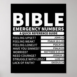 Funny Bible Emergency Numbers Christian  Poster
