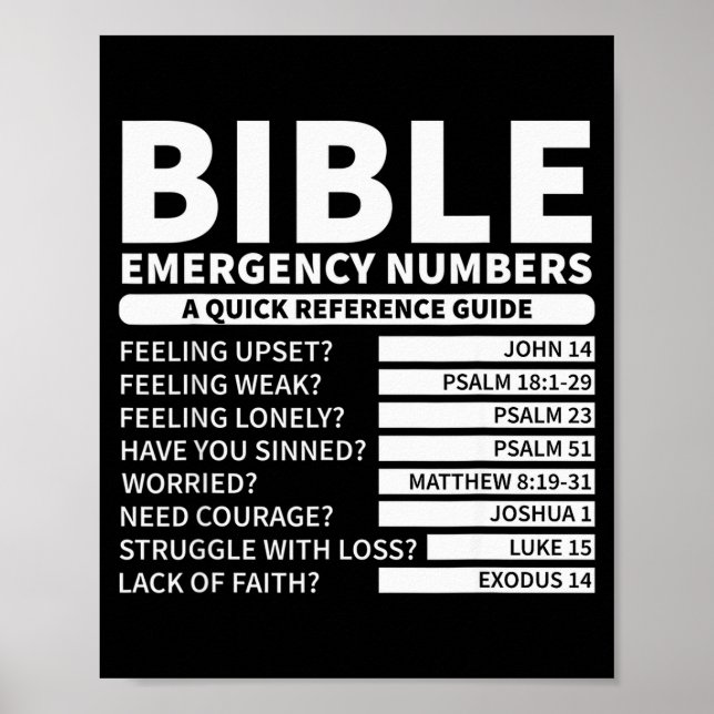 Funny Bible Emergency Numbers Christian  Poster (Front)