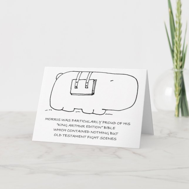 Funny Bible Hippo Greeting Card (Front)
