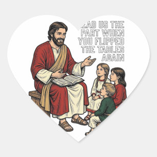 Funny Bible Story Vintage Religious Teacher Shirt Heart Sticker